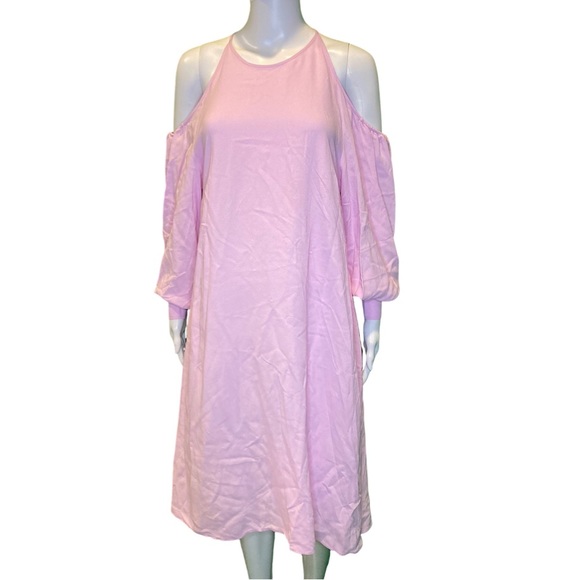 NWT Stella McCartney Pink Cold Shoulder Long Sleeve Dress - Sz 10 - Picture 3 of 8